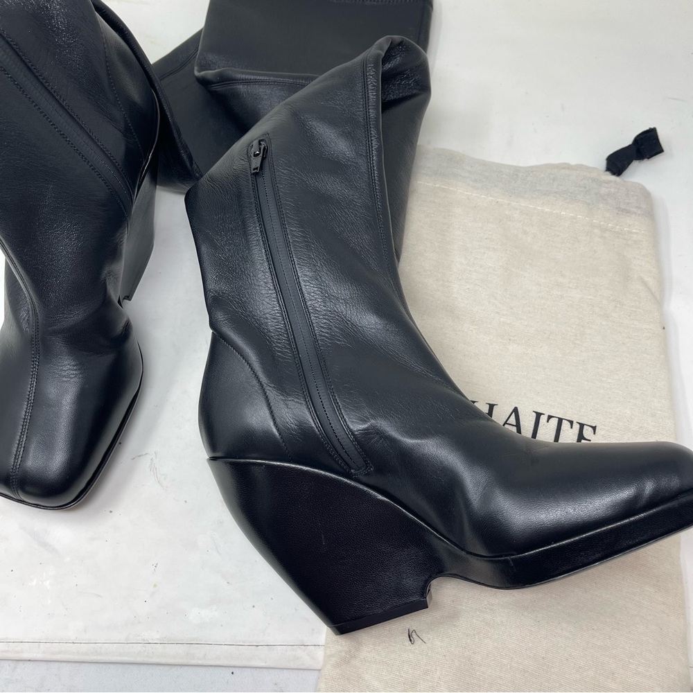 KHAITE Morgan over-the-knee leather boots sz 39.5 US 9.5 - Picture 9 of 12